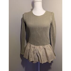 Burberry Prorsum runway luxury peplum Italy longsleeve top M